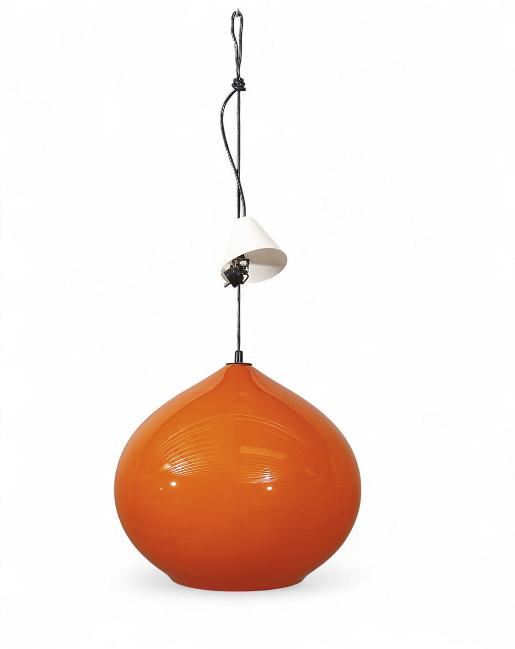 LOFTLAMPE glas,, orange kop, Murano Italien.