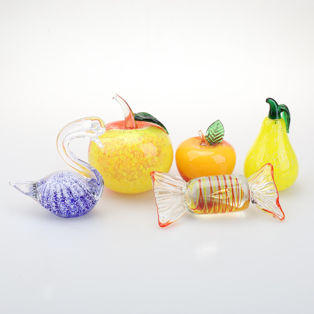 KONSTGLAS, 5 delar, Bl.a Johansfors.