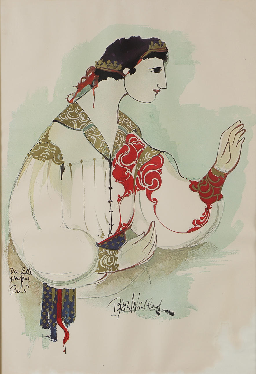 AFTER BJÖRN WIINBLAD. Oriental man, print.
