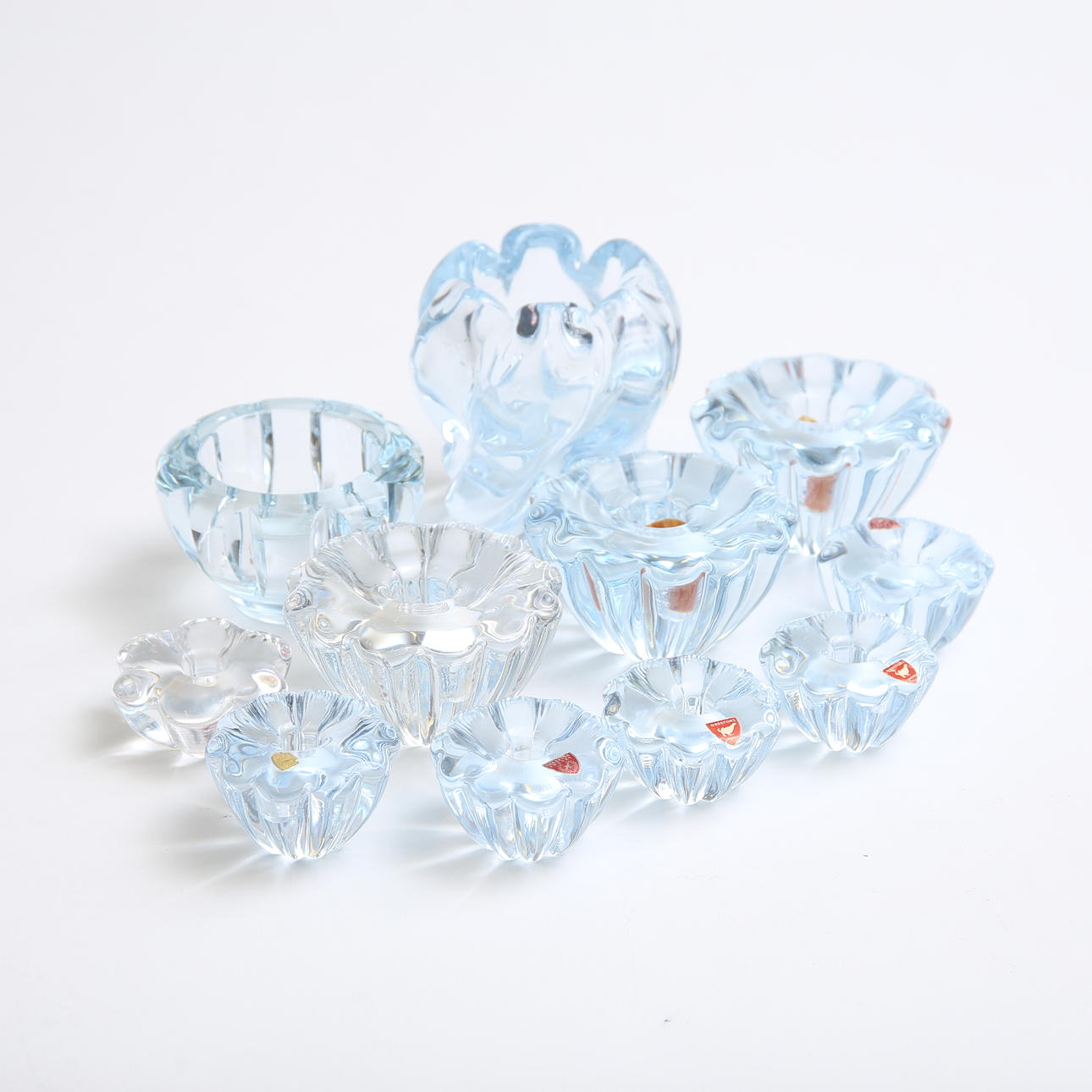 A set of 11 glass objects, mostly Orrefors.
