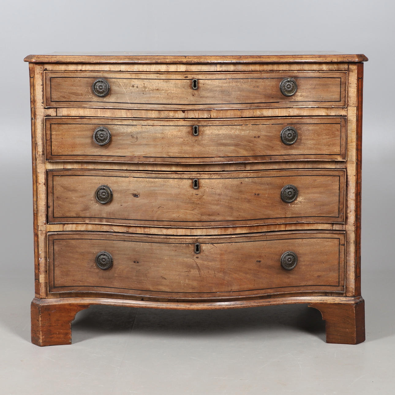 BYRÅ, MAHOGNY, 1700-TALETS SLUT.