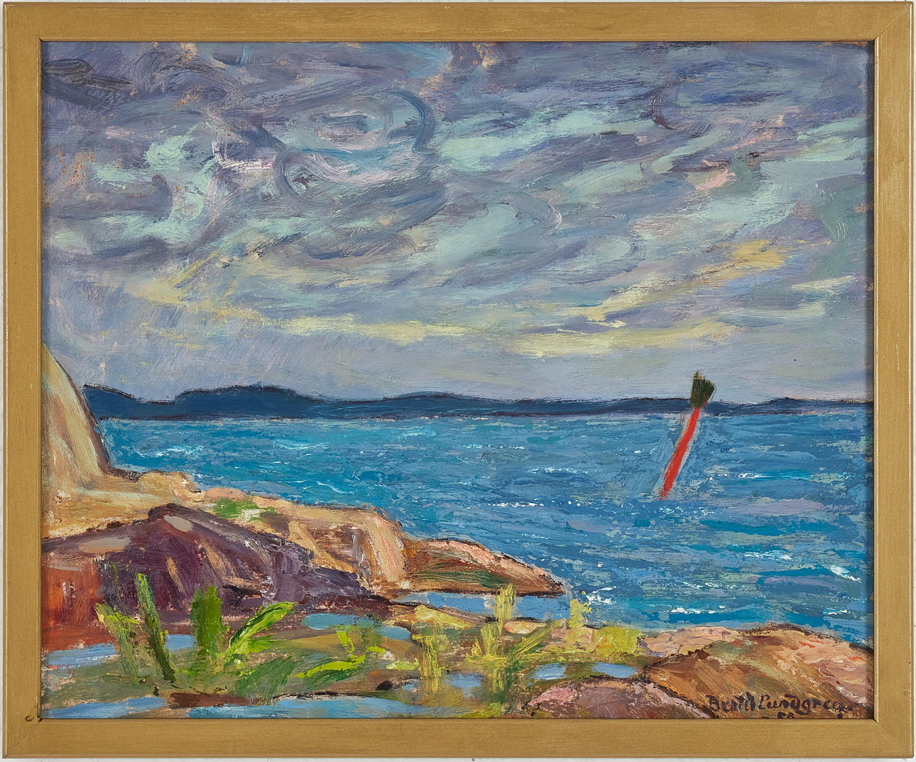 BERTIL LUNDGREN (1900-1979). Stormy at Knappelskär, oil on panel, signed and dated 50.