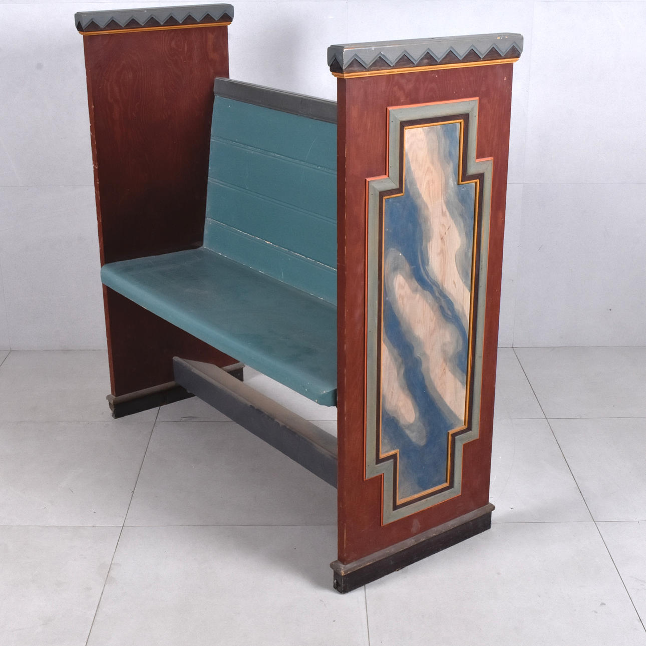 KIRKEBÆNK, malet træ, 18/1900-tal.