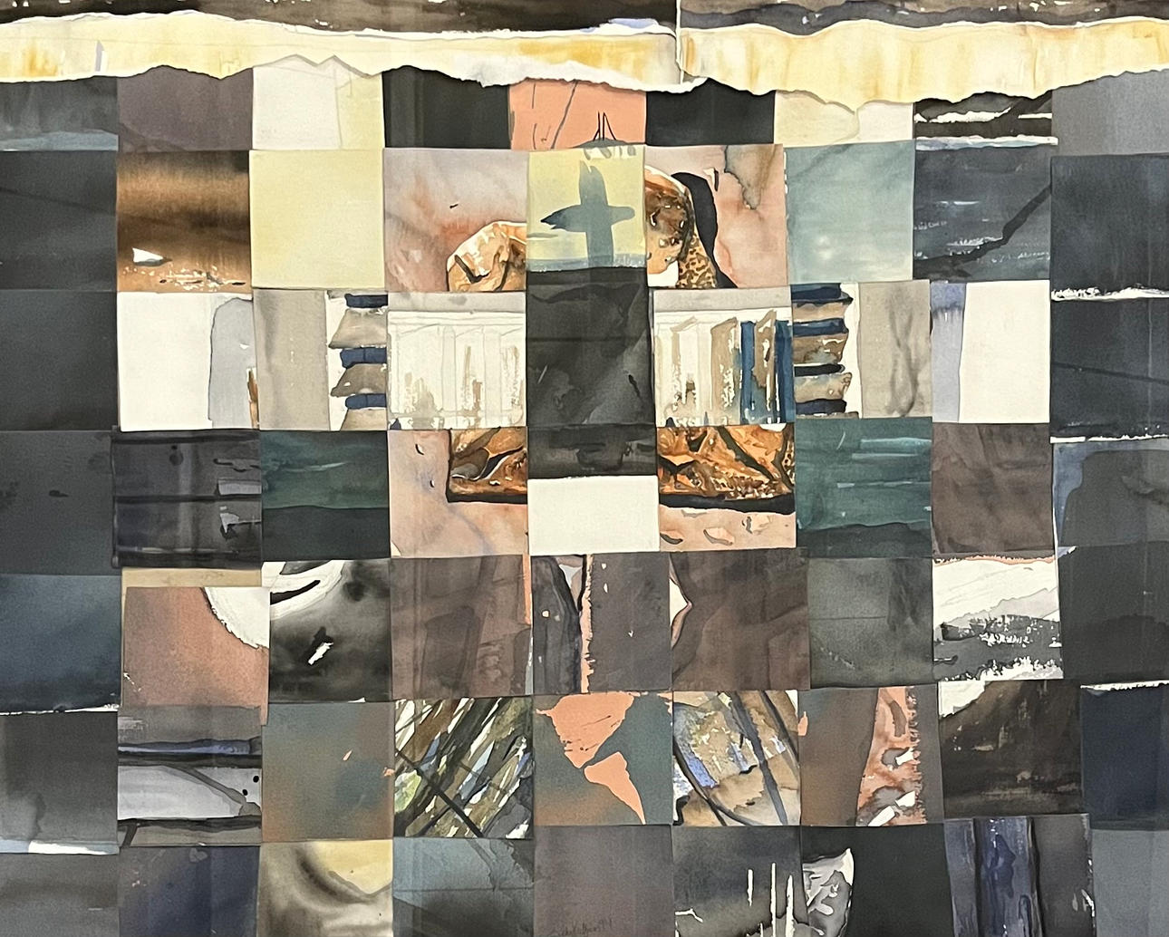 OIDENTIFIERAD KONSTNÄR. Watercolour collage, indistinctly signed, dated 94.