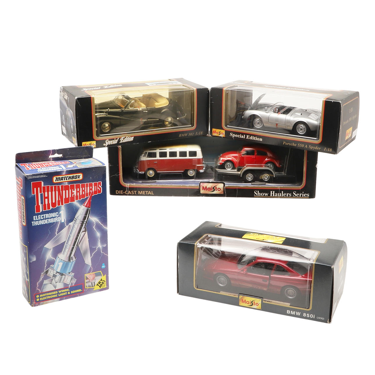 MAISTO BOKSEBILER & TÆNDSTIKÆSKE THUNDERBIRDS.