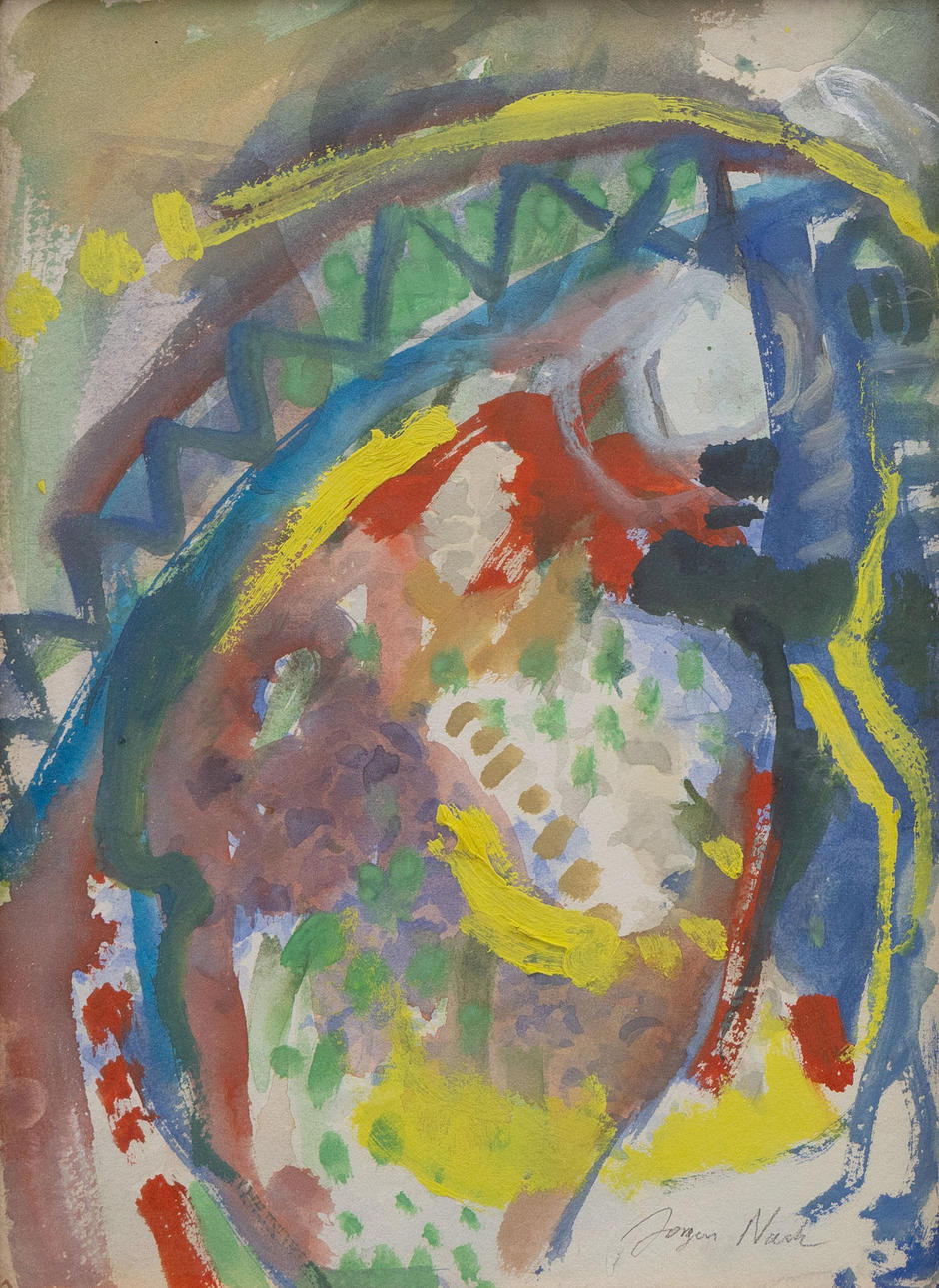 JÖRGEN NASH. Composition, mixed media, signed.