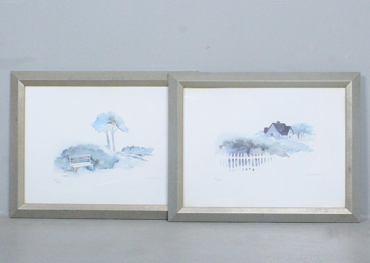 Unknown artist. 'House views', prints, signed, limited.