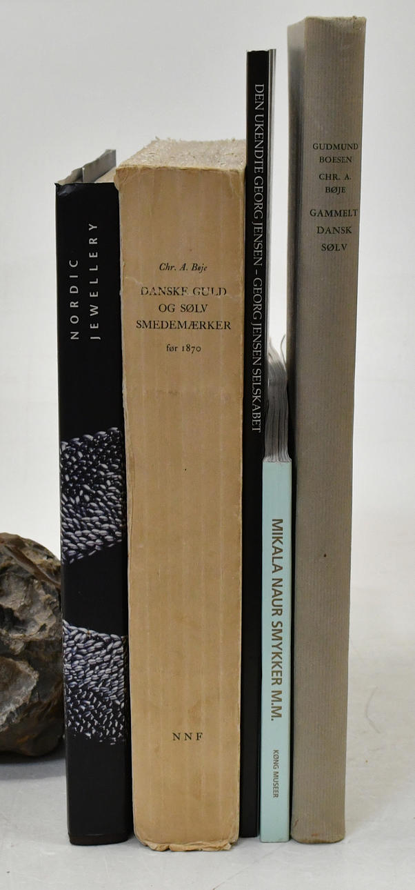 Bøger om dansk sølv og guld. 5 bind.