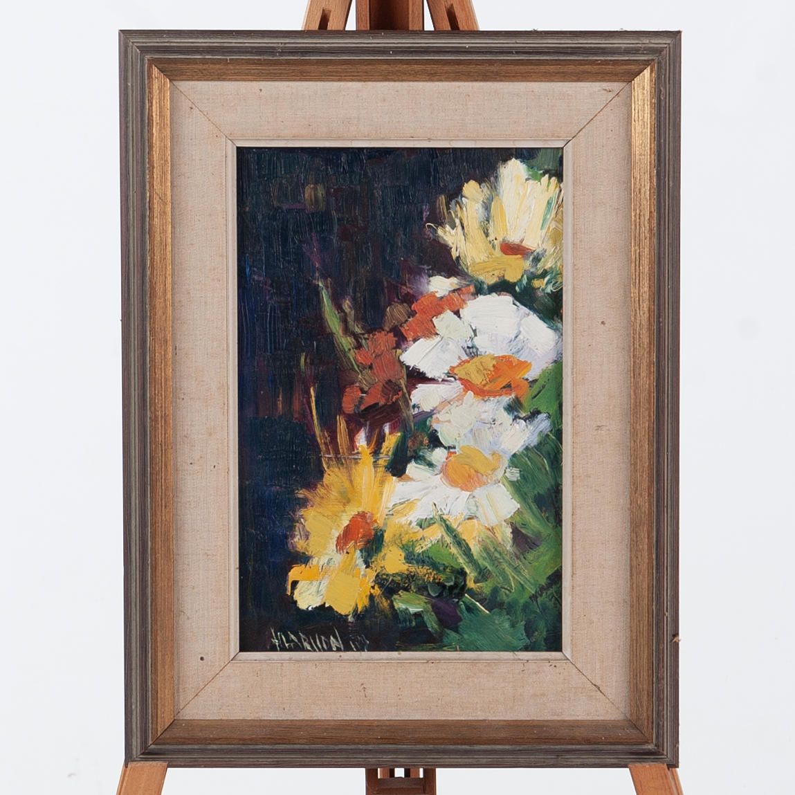 OIDENTIFIERAD KONSTNÄR. Oil on panel, floral motif.
