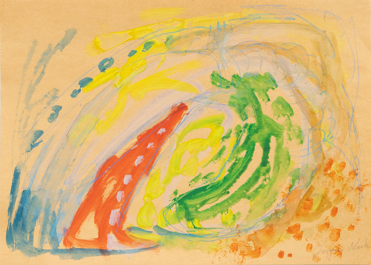 JÖRGEN NASH. Composition, watercolour, signed.