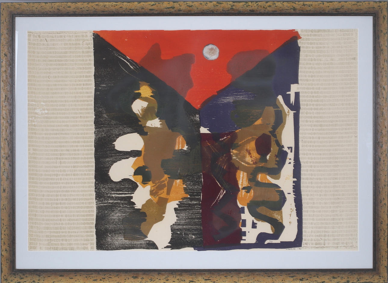 NALLE WERNER. Composition, woodcut, signed and numbered 6/7.