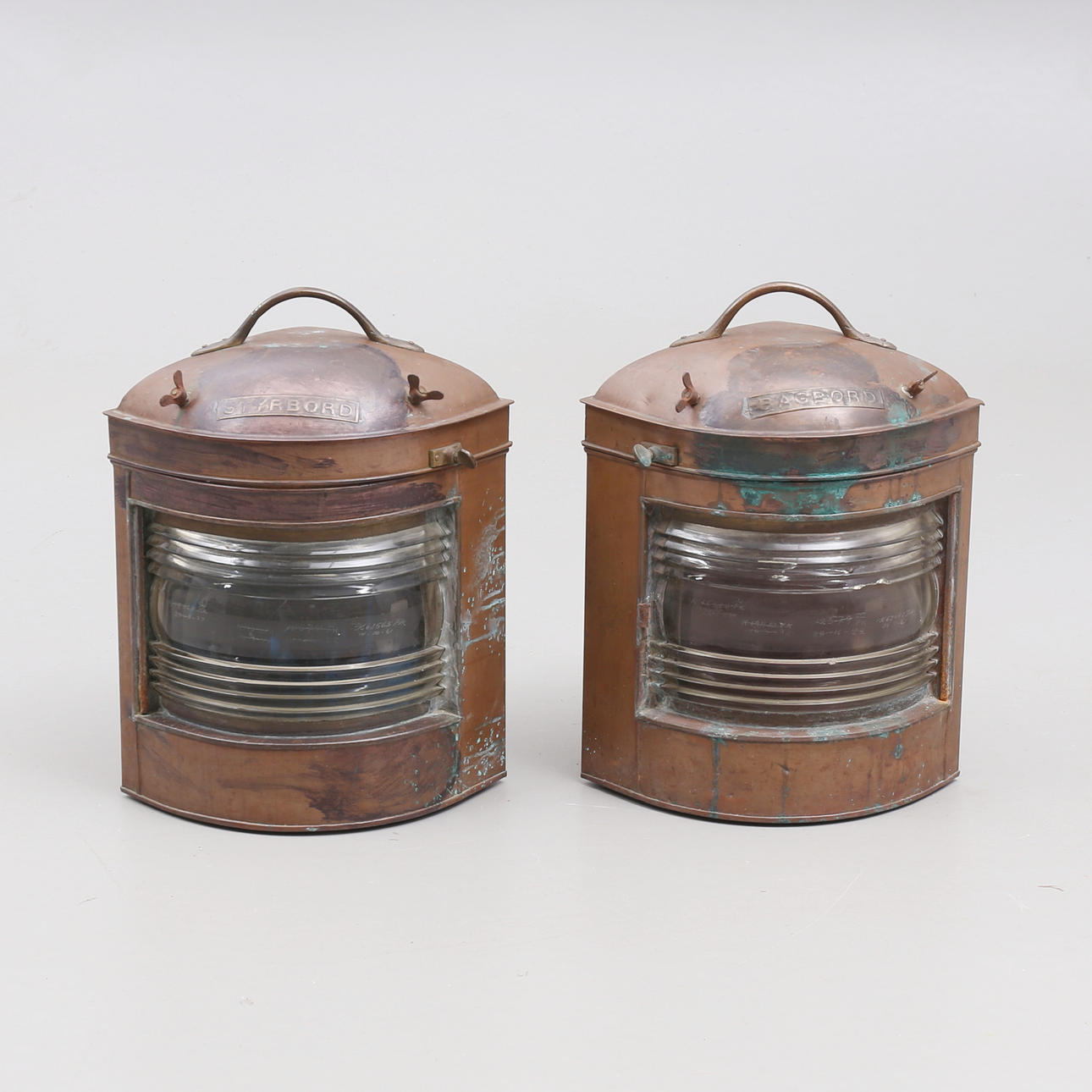 LANTERNER, et par, kobber, formentlig Danmark, 20. årh.