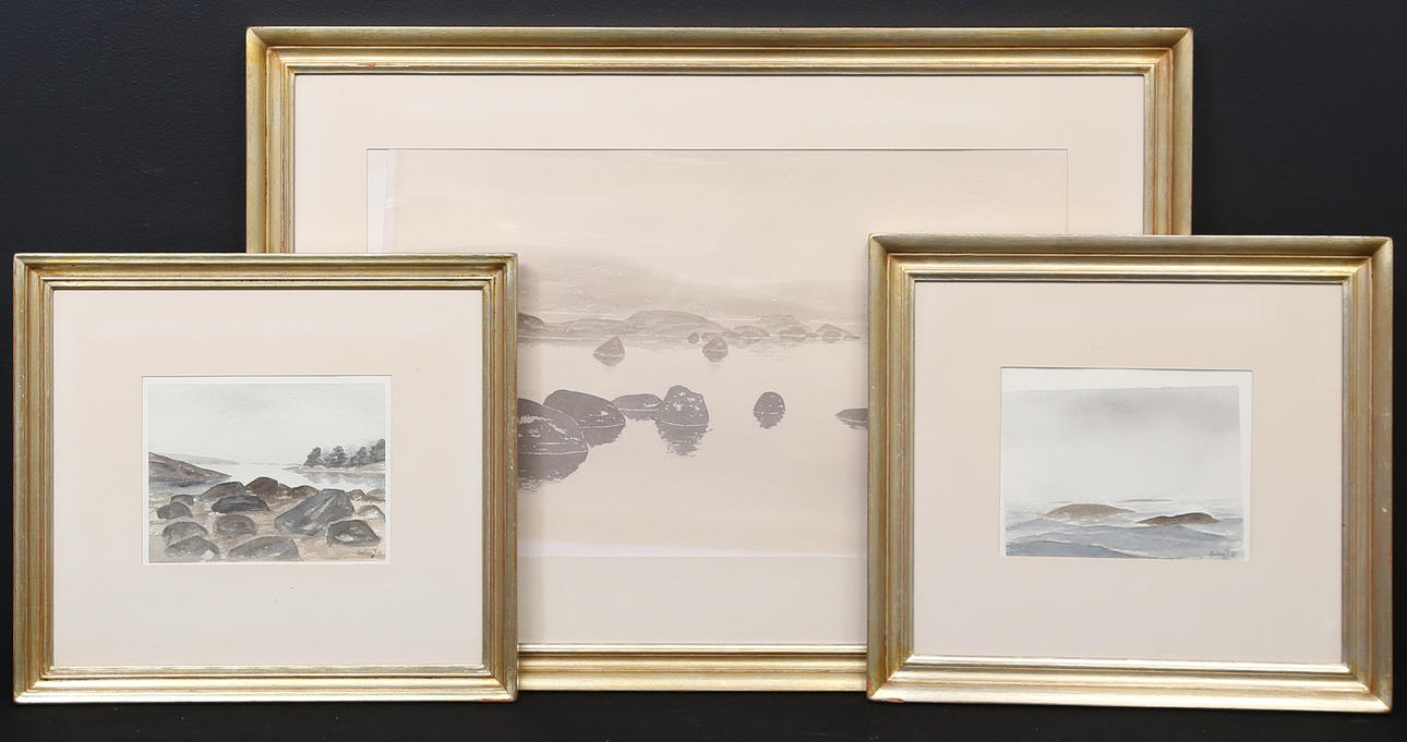 ERLING JOHANSSON. 3 pieces, mixed media, signed.