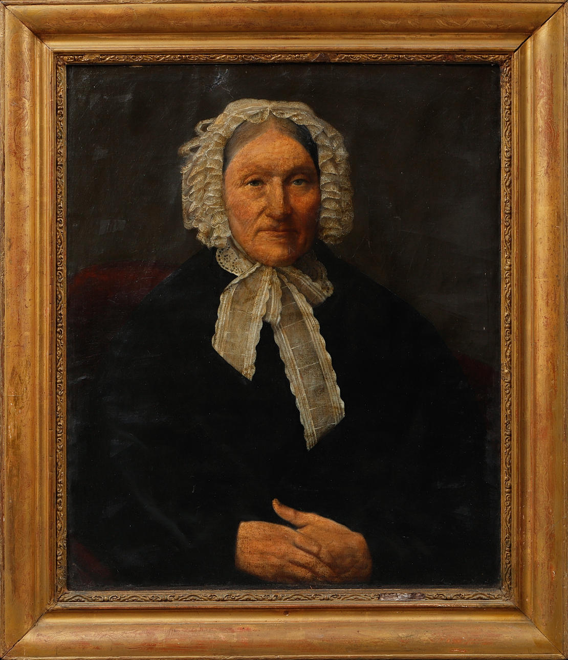 OIDENTIFIERAD KONSTNÄR. Portrait of lady, oil on canvas fed on panel.