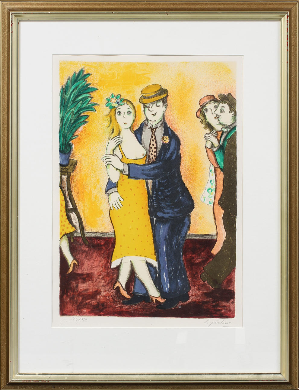 LENNART JIRLOW. Dansande par, litografi, signerad och numrerad 114/310.