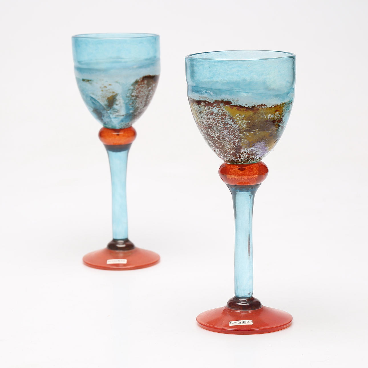 KJELL ENGMAN. Cup glasses, 2 pcs, unsigned.