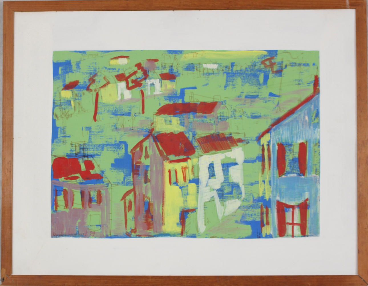 ANDRÉ LAMBERT. Mixed Media, signiert.