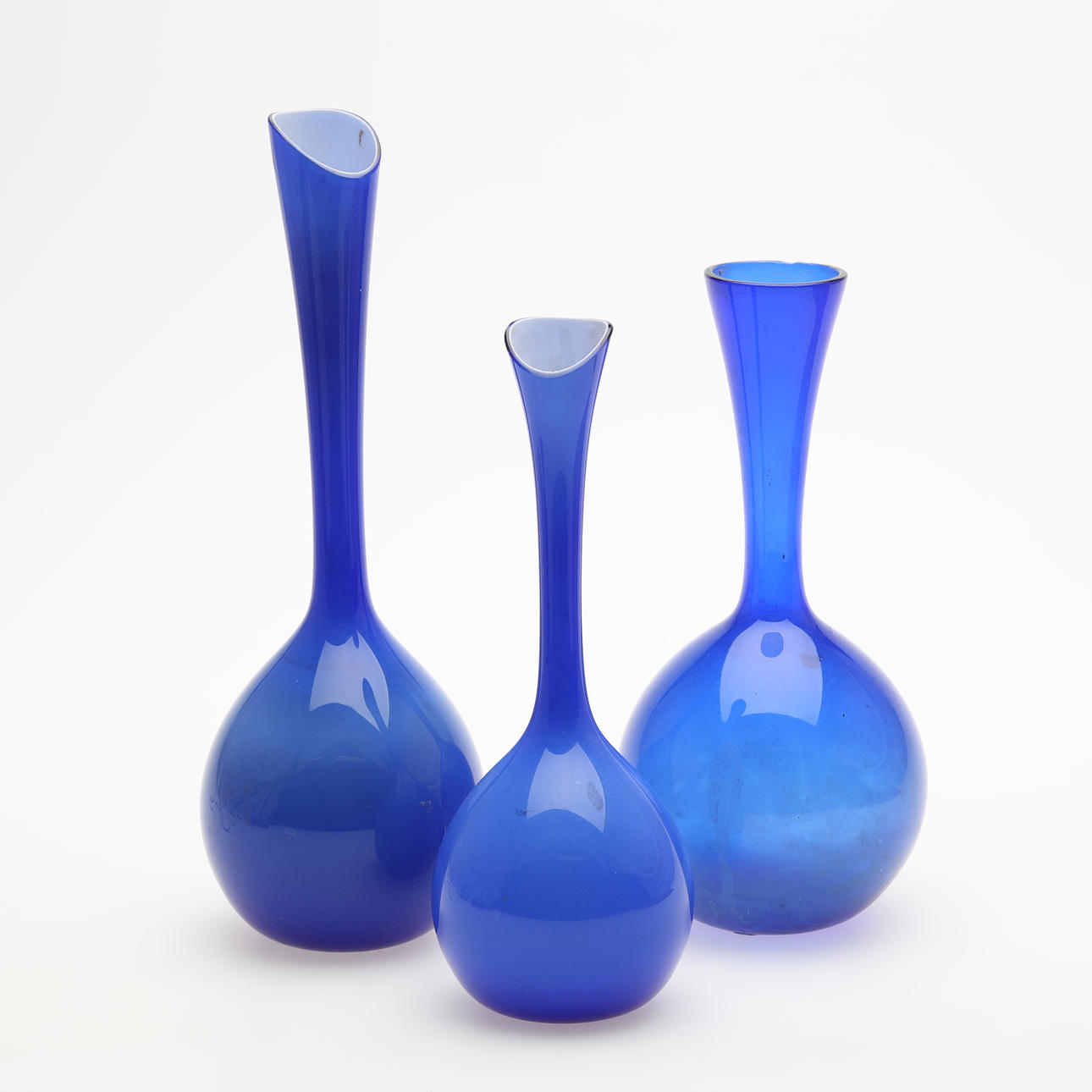 VASES, glass 3 pcs “bulb vases”.