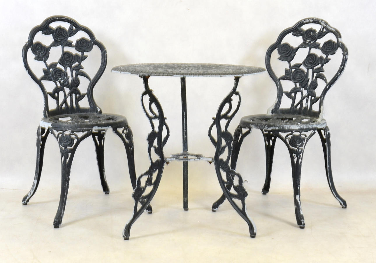 TRÄDGÅRDSMÖBEL, aluminium, 3 delar, 1900-talets andra hälft.