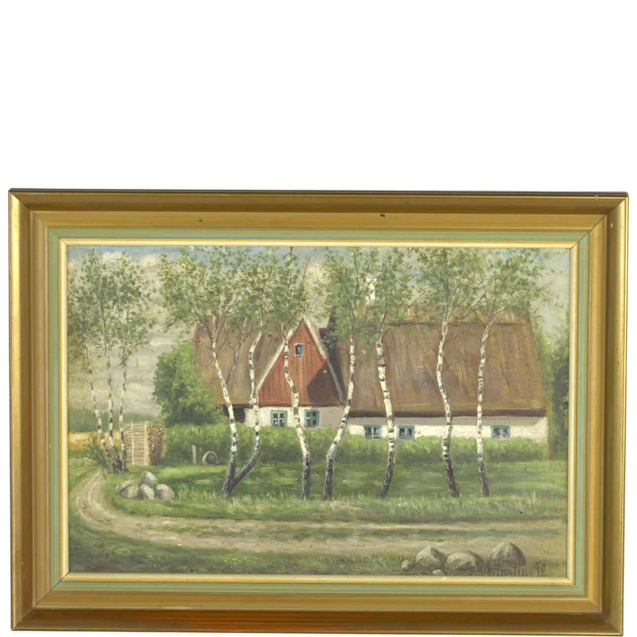 GUNNAR WALLENTIN. Oil on panel, Skånegård, signed, -39.