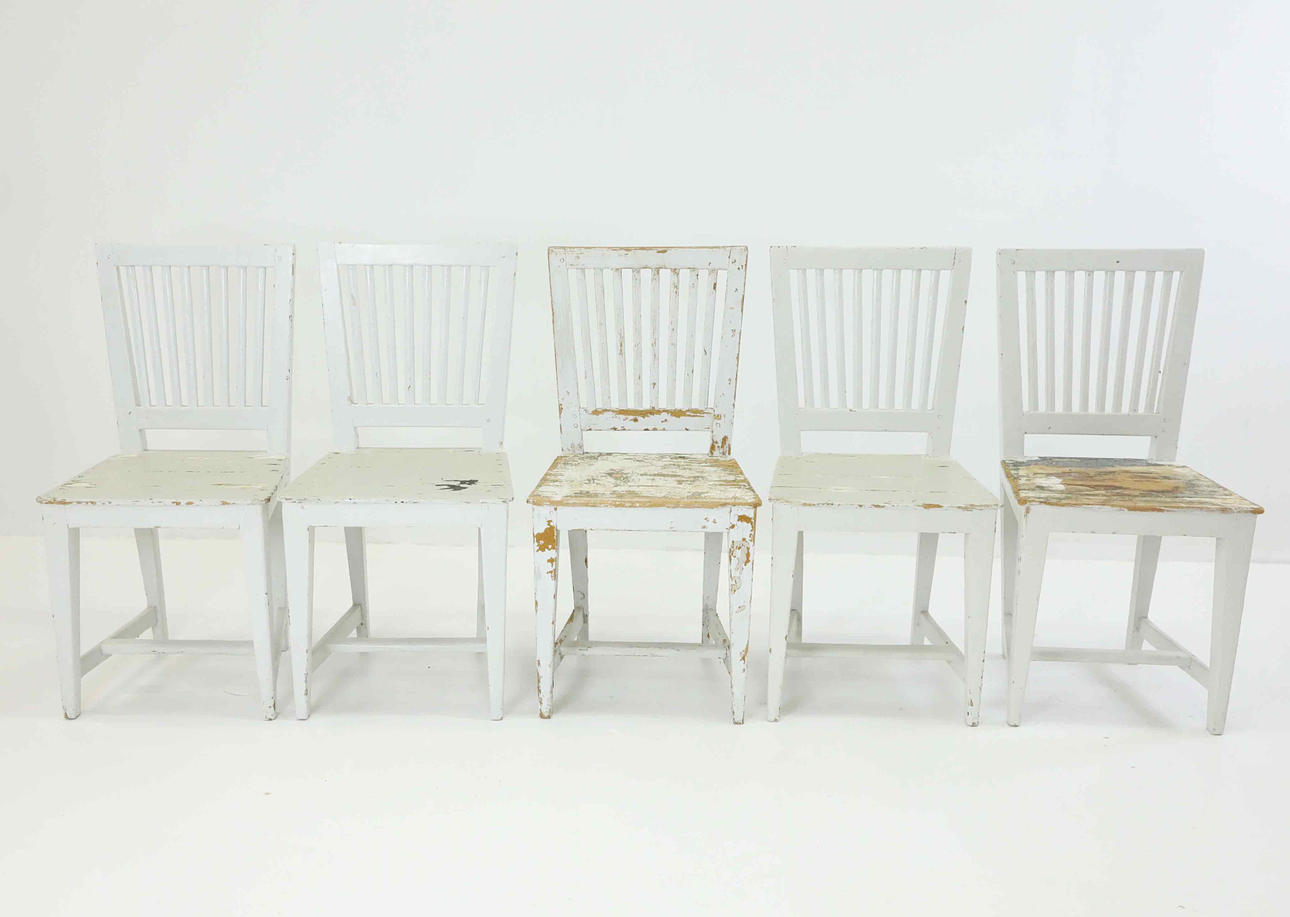 A set of 5 all-purpose chairs, Åsbergs model, signed MJL, 19th century.