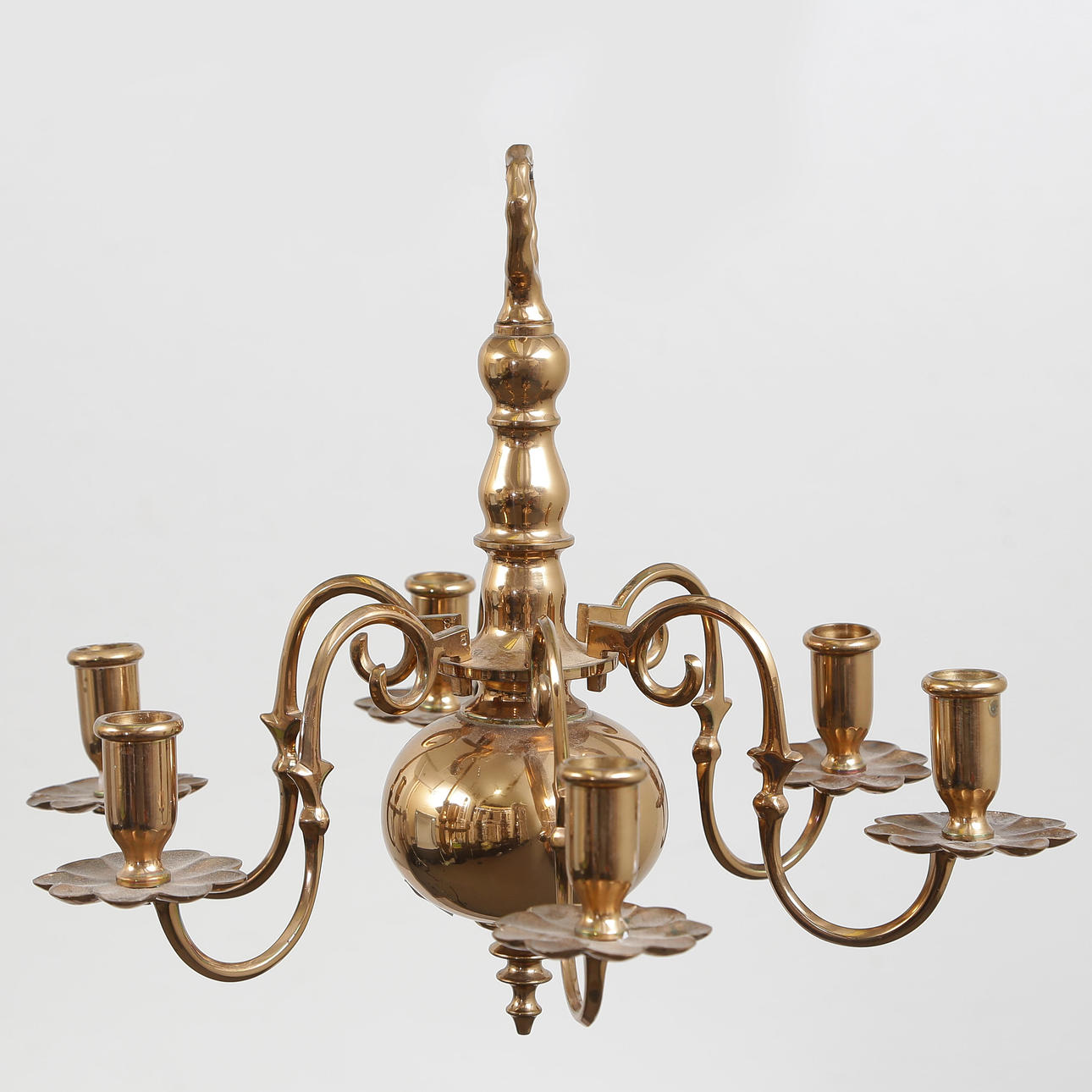 CHANDELIER, SOLID BRASS, LINDSTEDT & SON, KALMAR.