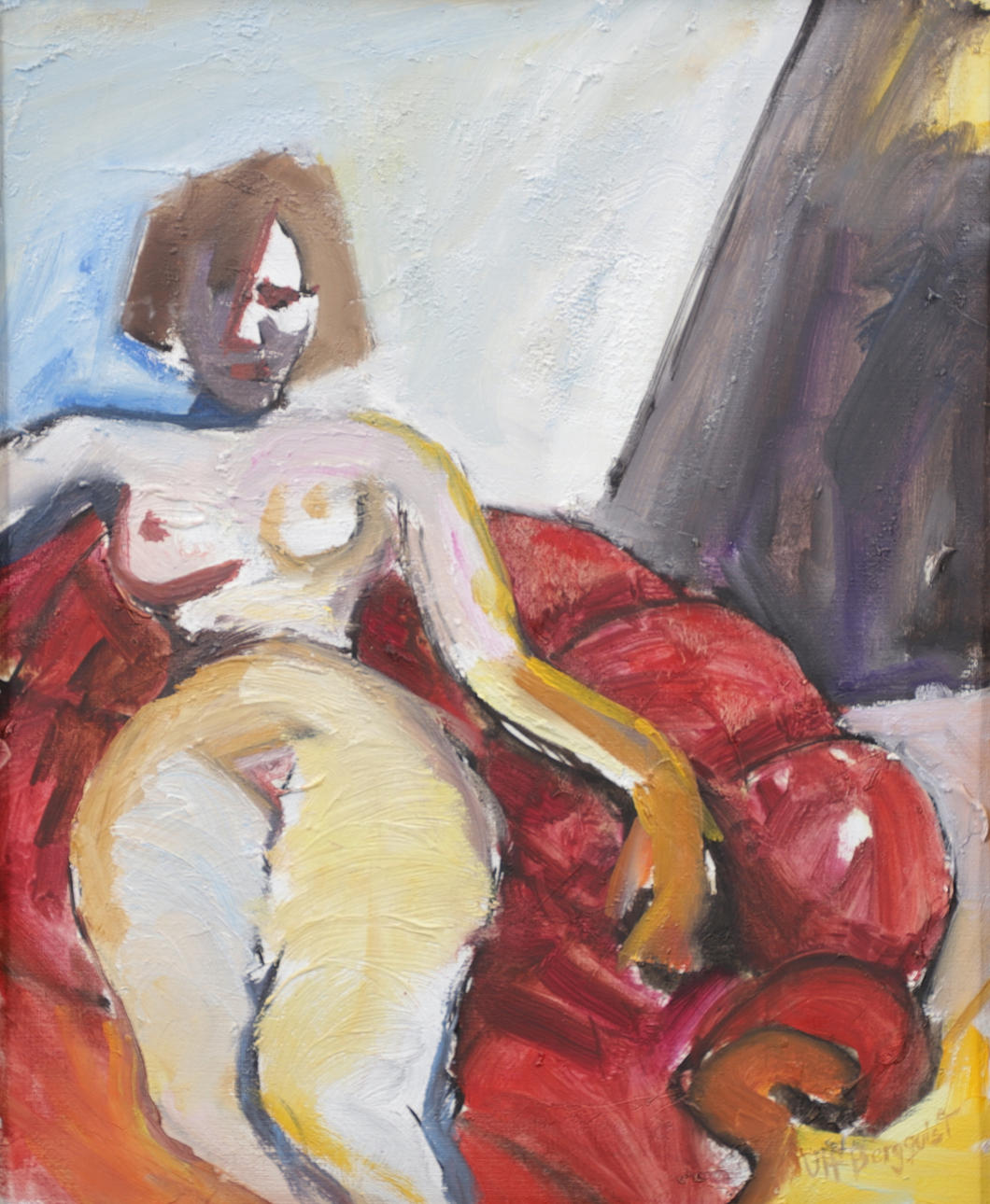 ULF BERGQUIST. Nude study, oil on canvas, signed.