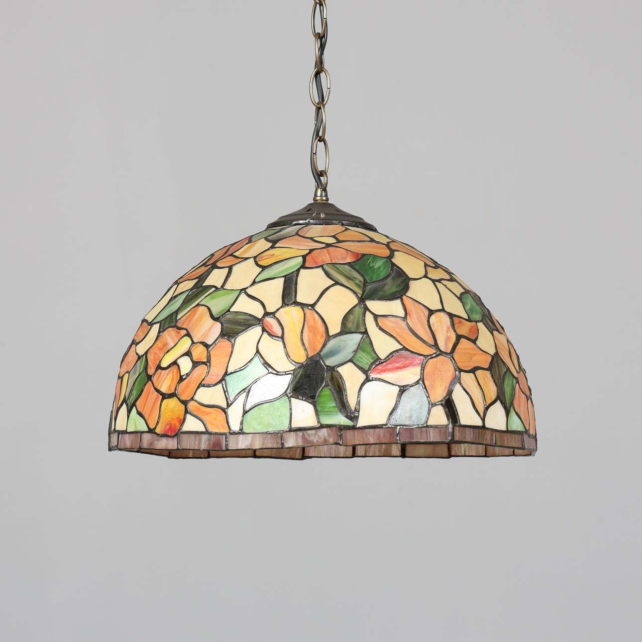 A 20th century Tiffany style ceiling lamp.