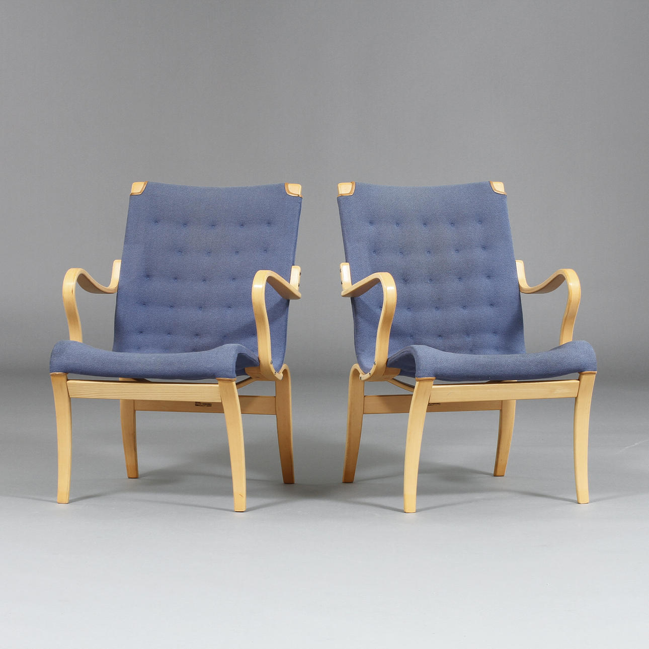 ARMCHAIRS, a pair, "Mina" Bruno Mathsson for Mathsson International.