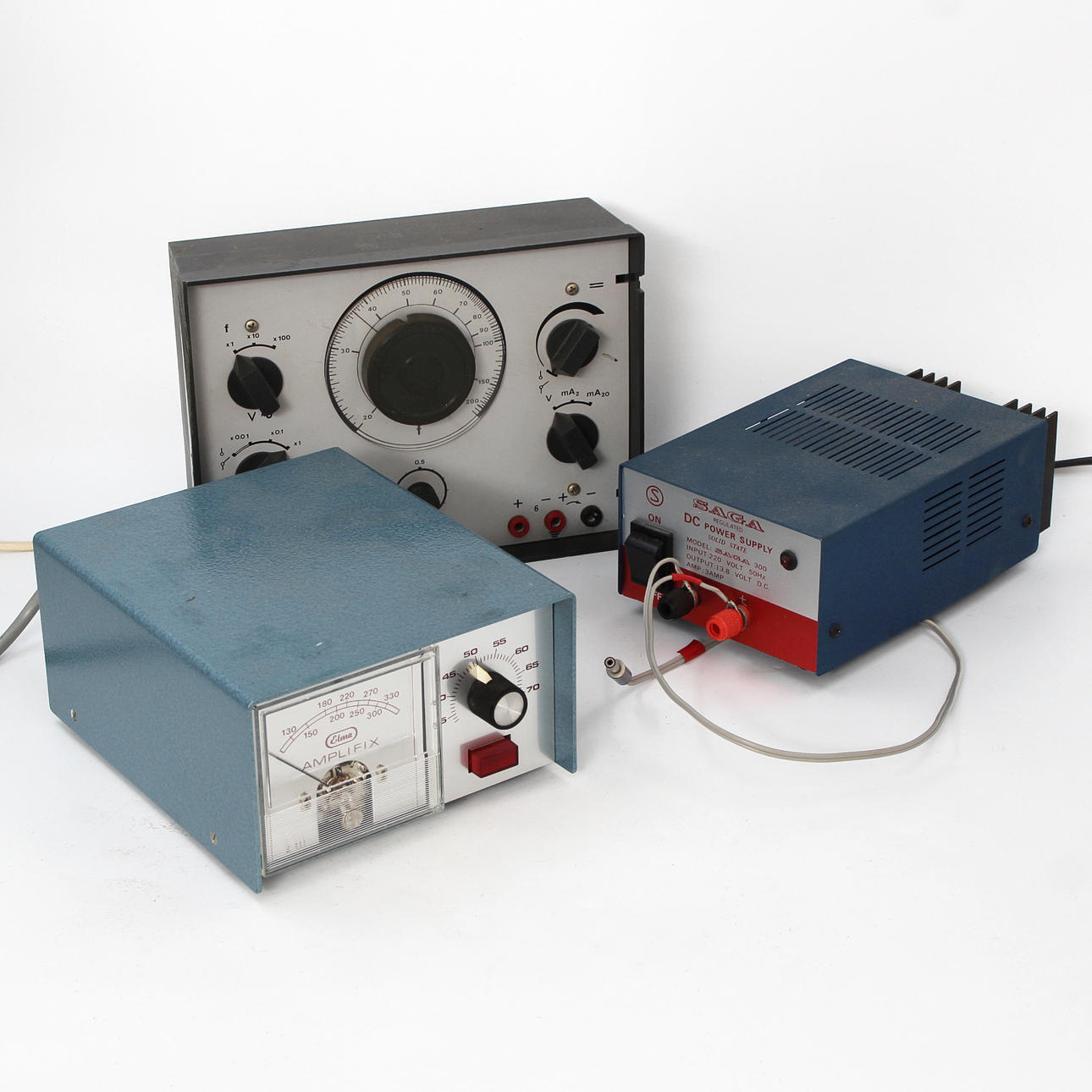 WATCHMAKER-RADIO INSTRUMENT, ELMA AMPLIFIX, PHILIPS MINILAB POWER SUPPLY/GENERATOR/MULTIMETER, POWER SUPPLY (DC POWER SUPPLY) SAGA 300.