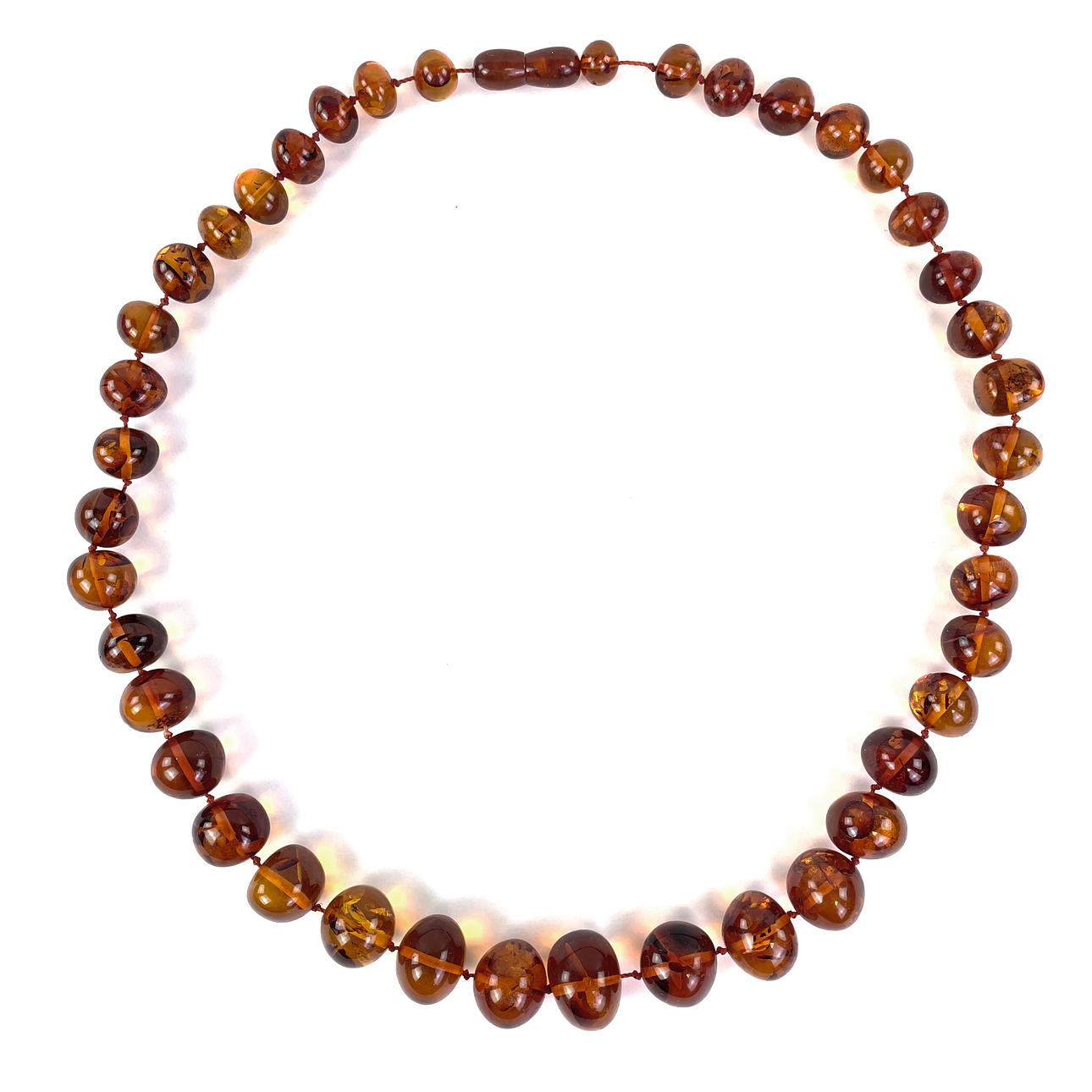 HALSKETTE, poliert, dosiert, Bernsteinperlen.