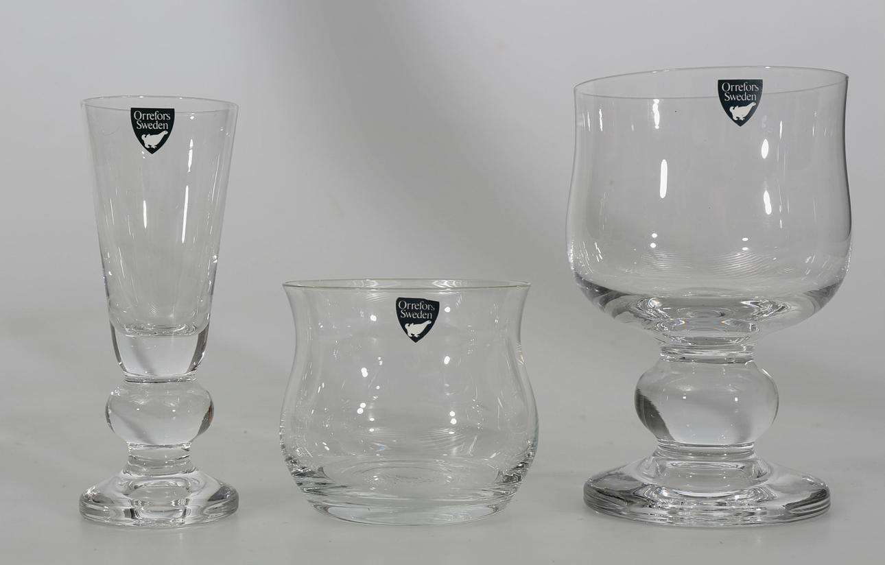 SERVIS, glas, "Gunilla", 30 delar, design Nils Landberg, Orrefors.
