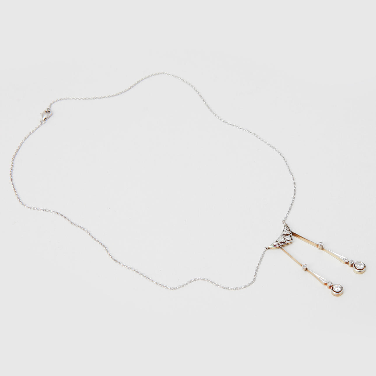 HALSSMYCKE, Art Nouveau, 14k guld, silver, gammalslipade diamanter, 1900-talets första del.