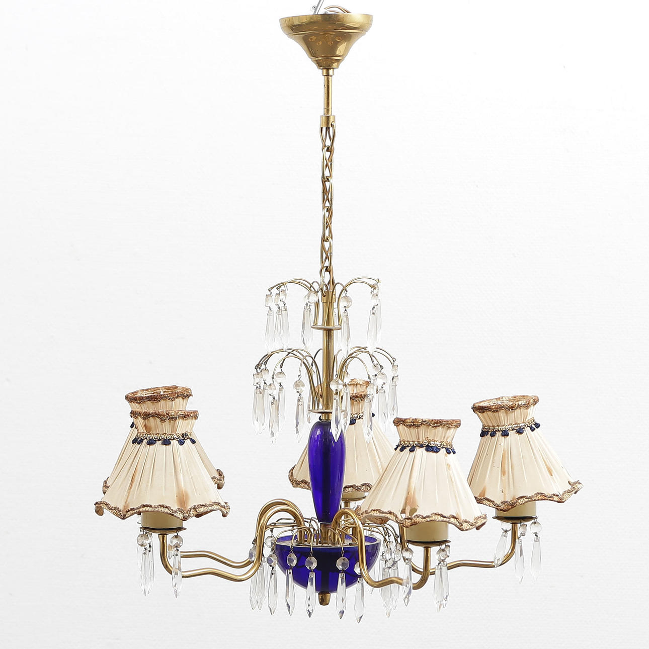 CEILING LAMP WITH PRISMS, 1940S/1950S.