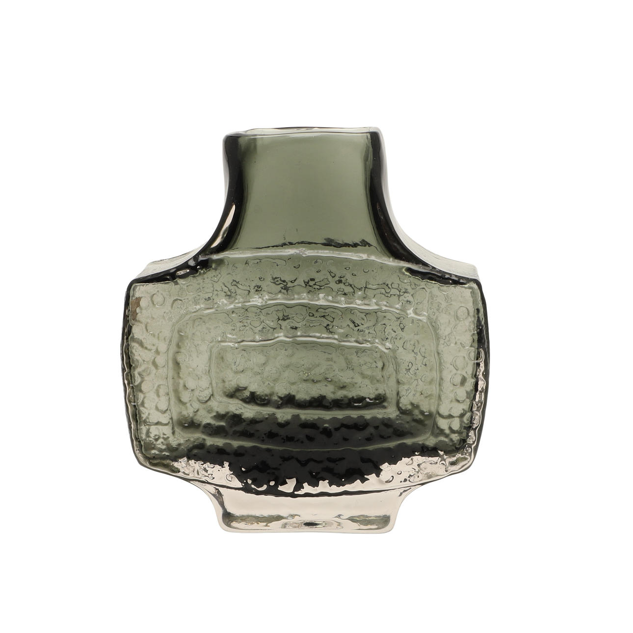 WHITEFRIARS 'TV' TEXTURED GLASS VASE.