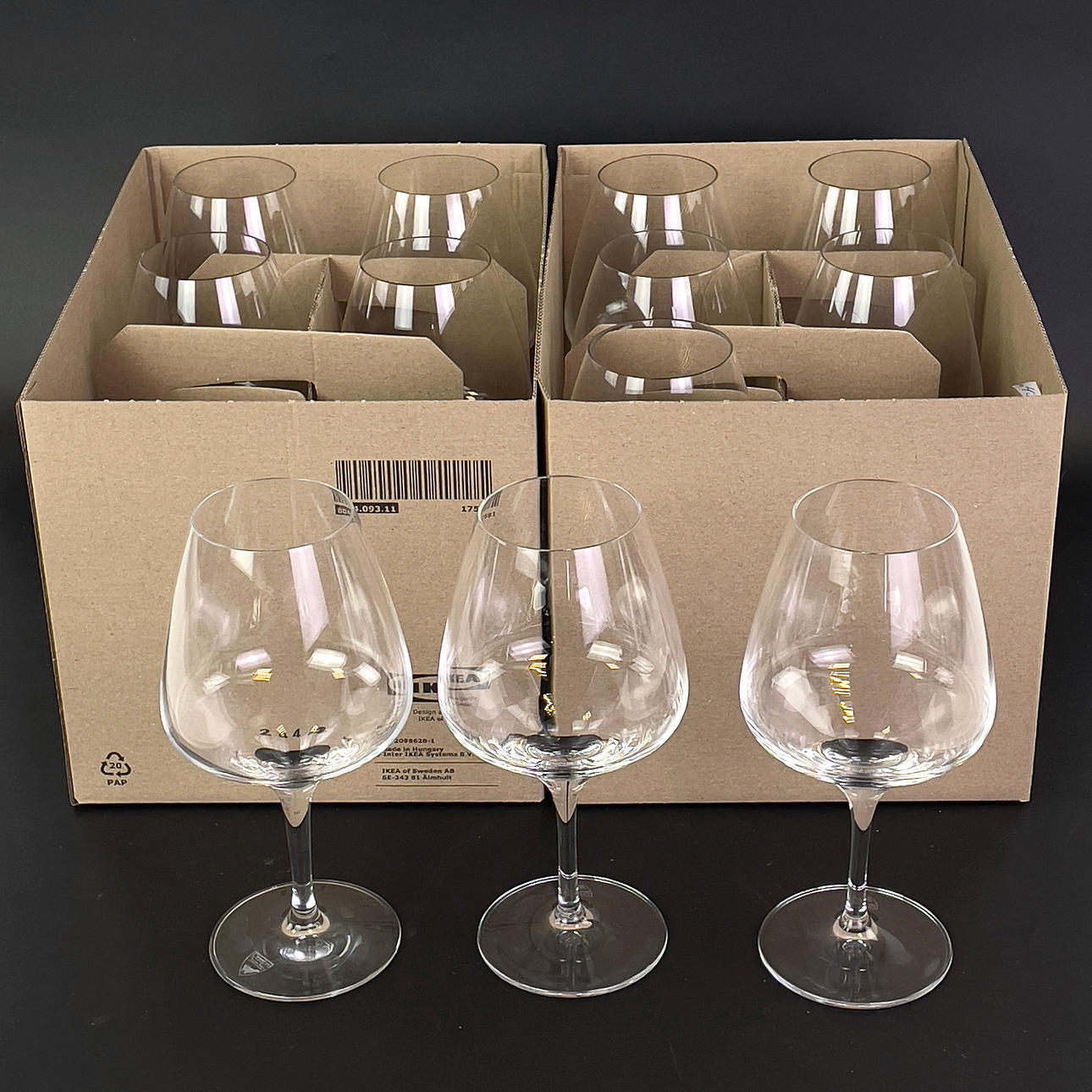 INGEGERD RÅMAN, vinglas, 12 stk, „Pulse“ Orrefors.