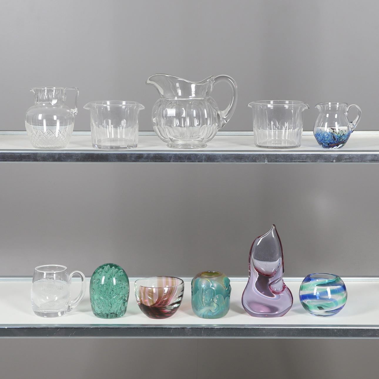 VICTORIAN GLASS DUMP & ASSORTED GLASSWARE.