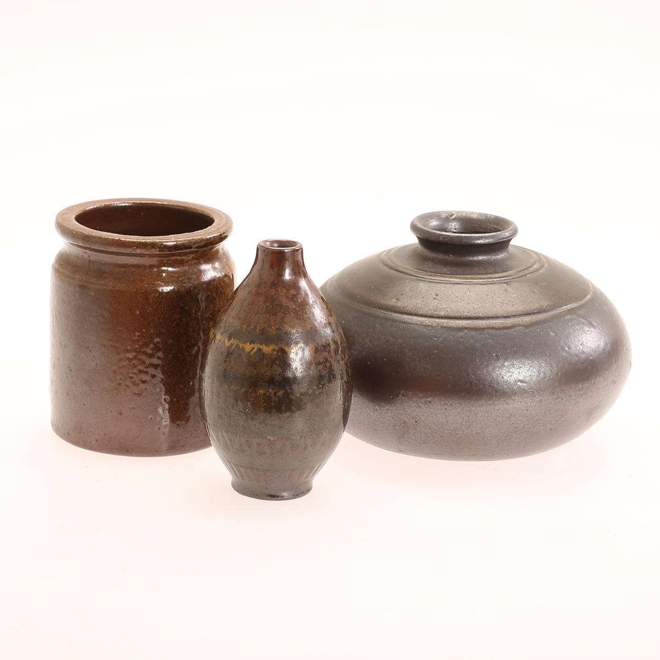 VASES, 3 pieces, stoneware, Wallåkra.