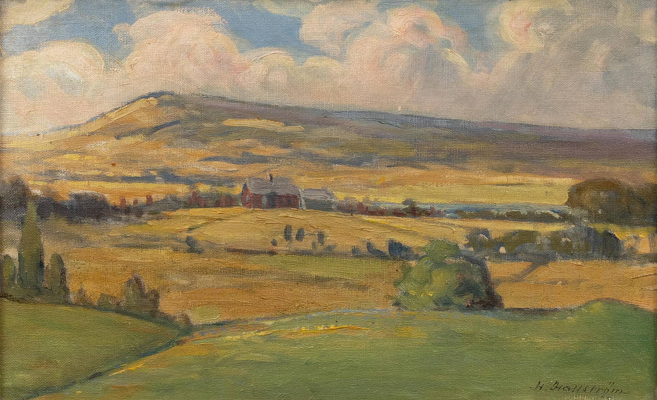 OIDENTIFIERAD KONSTNÄR. Landscape, oil on panel, signed H Hallström.