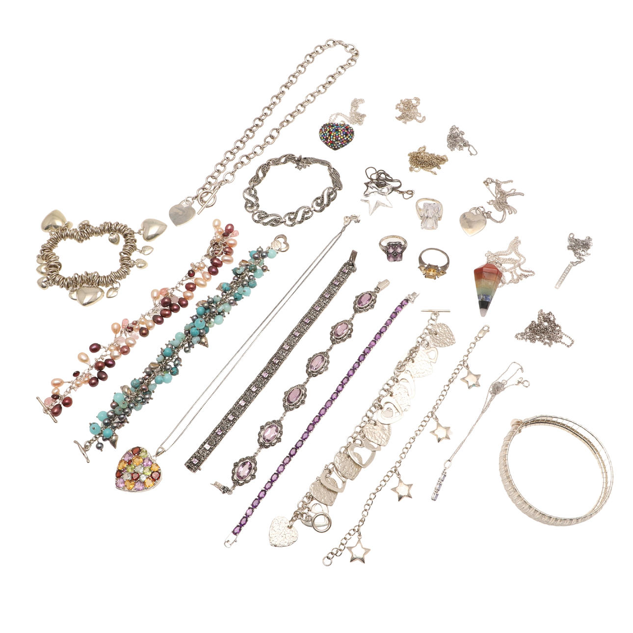 ARTÍCULOS VARIADOS DE JOYAS DE PLATA.