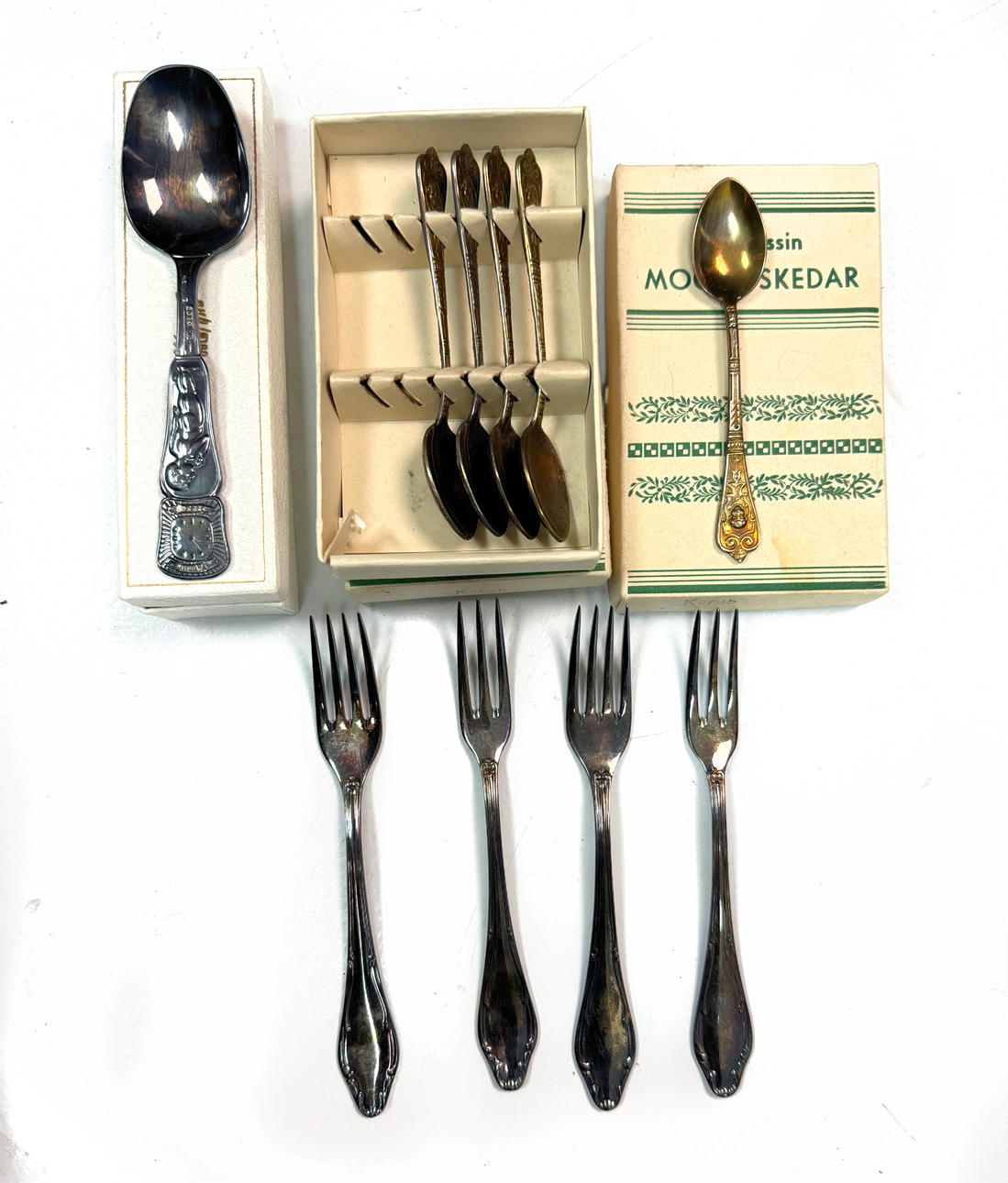 SPOONS & FORKS, nickel silver etc.