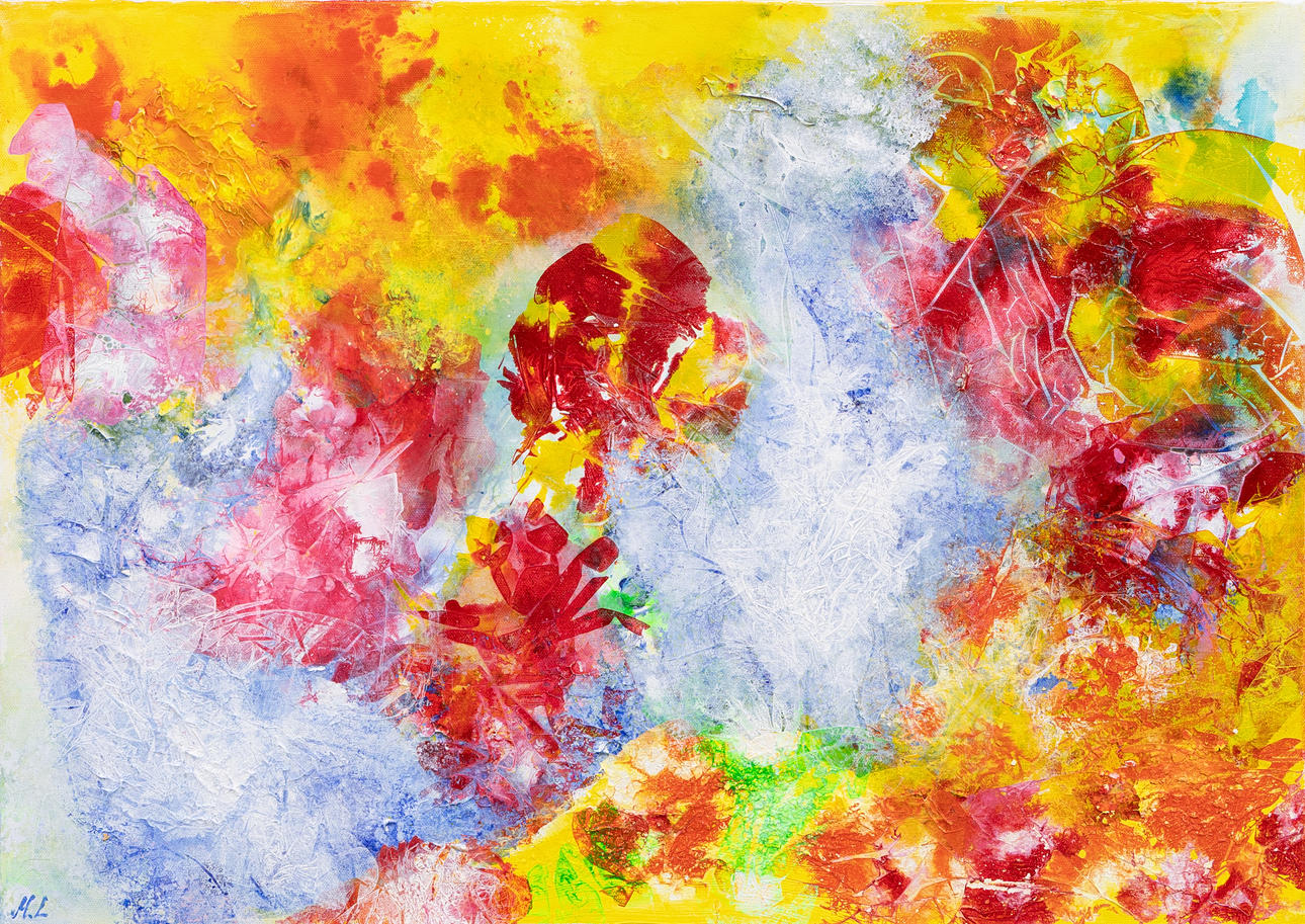 MARGARETA LINDGREN. Flowers, acrylic on canvas, signed.