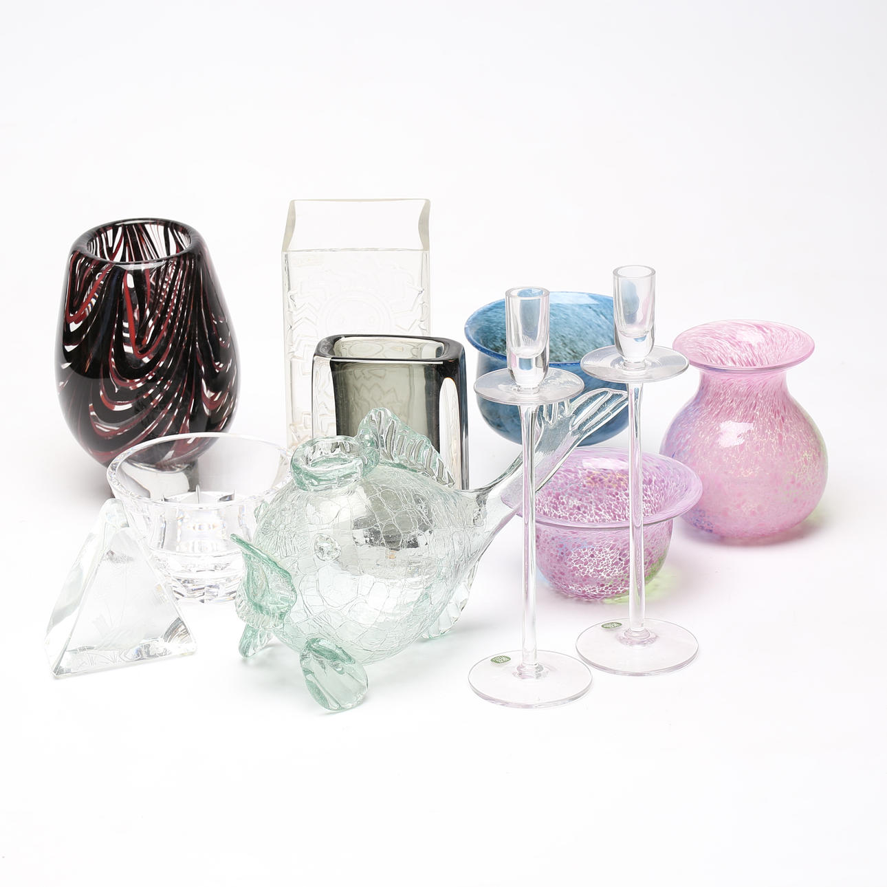 GLASS OBJECTS, 11 pieces, including Boda and Orrefors. Glass - Art ...