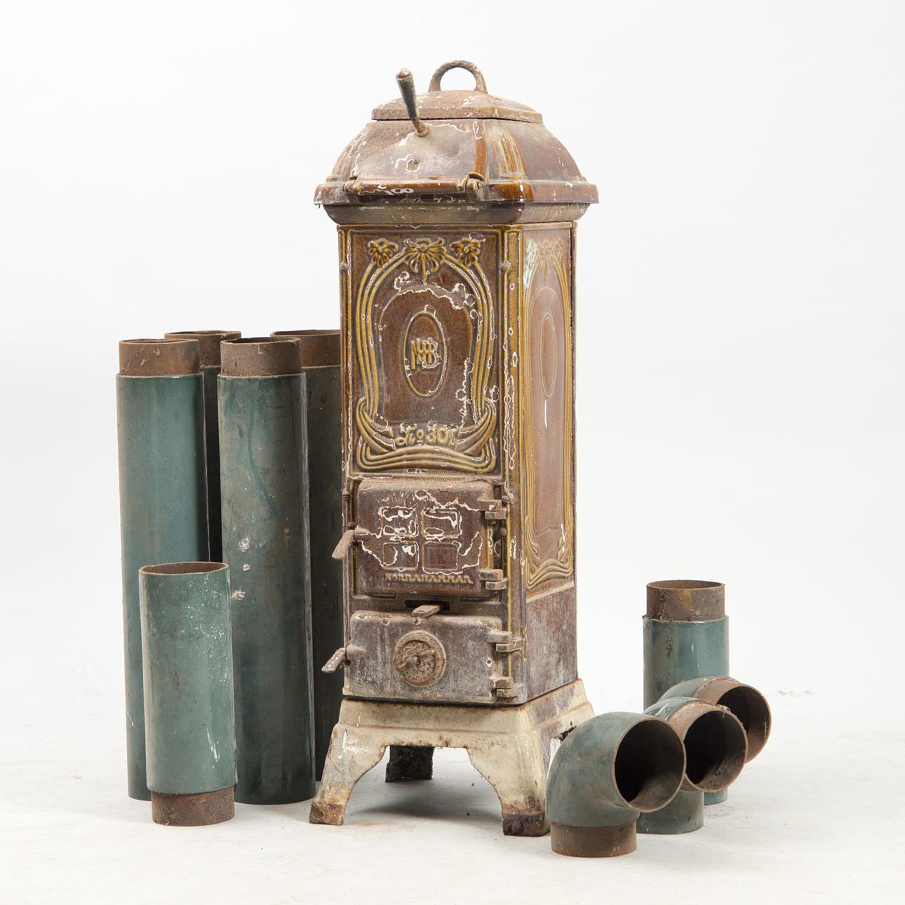 KAMIN, gjutjärn, Norrhammar Bruk No 301.