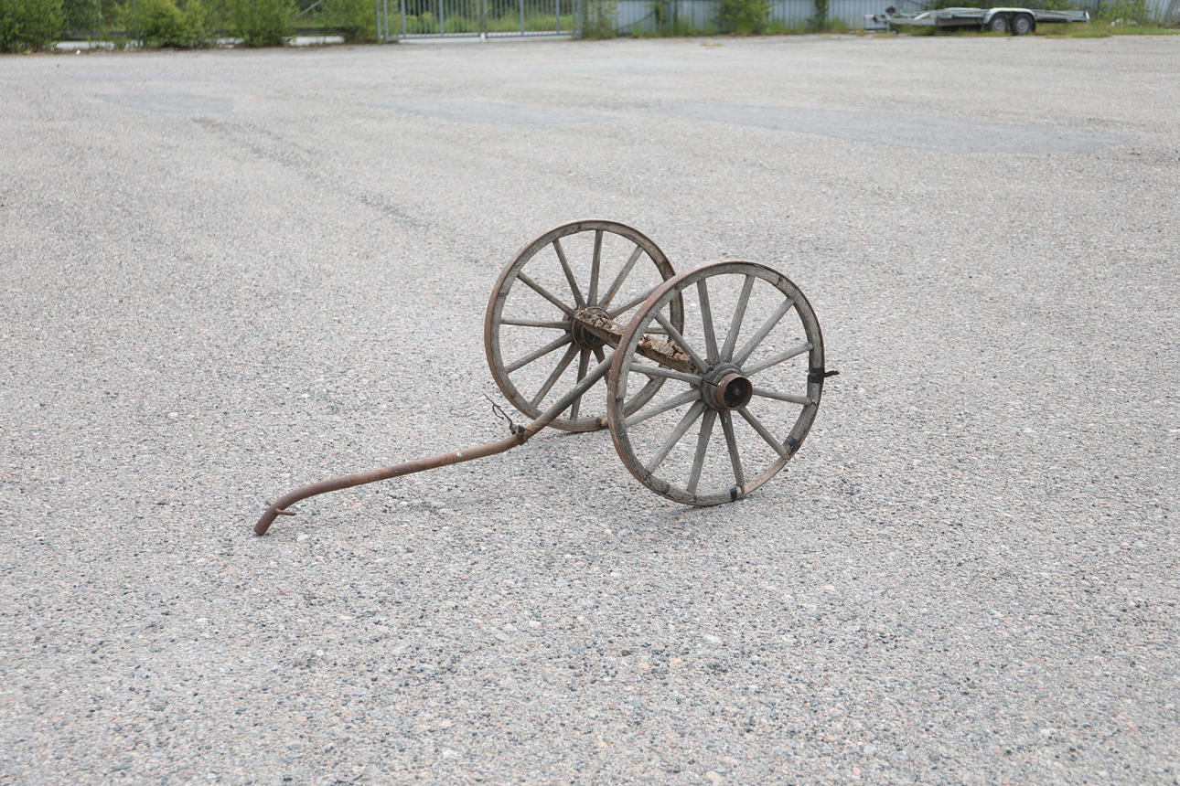 Undervognsramme af træ og jern, 19. århundrede.