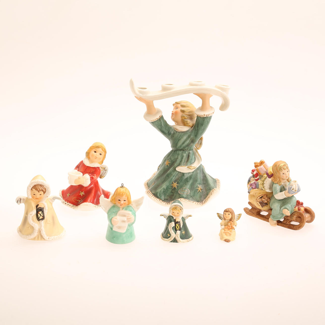 FIGURINES, porcelain, 7 pieces, Goebel.