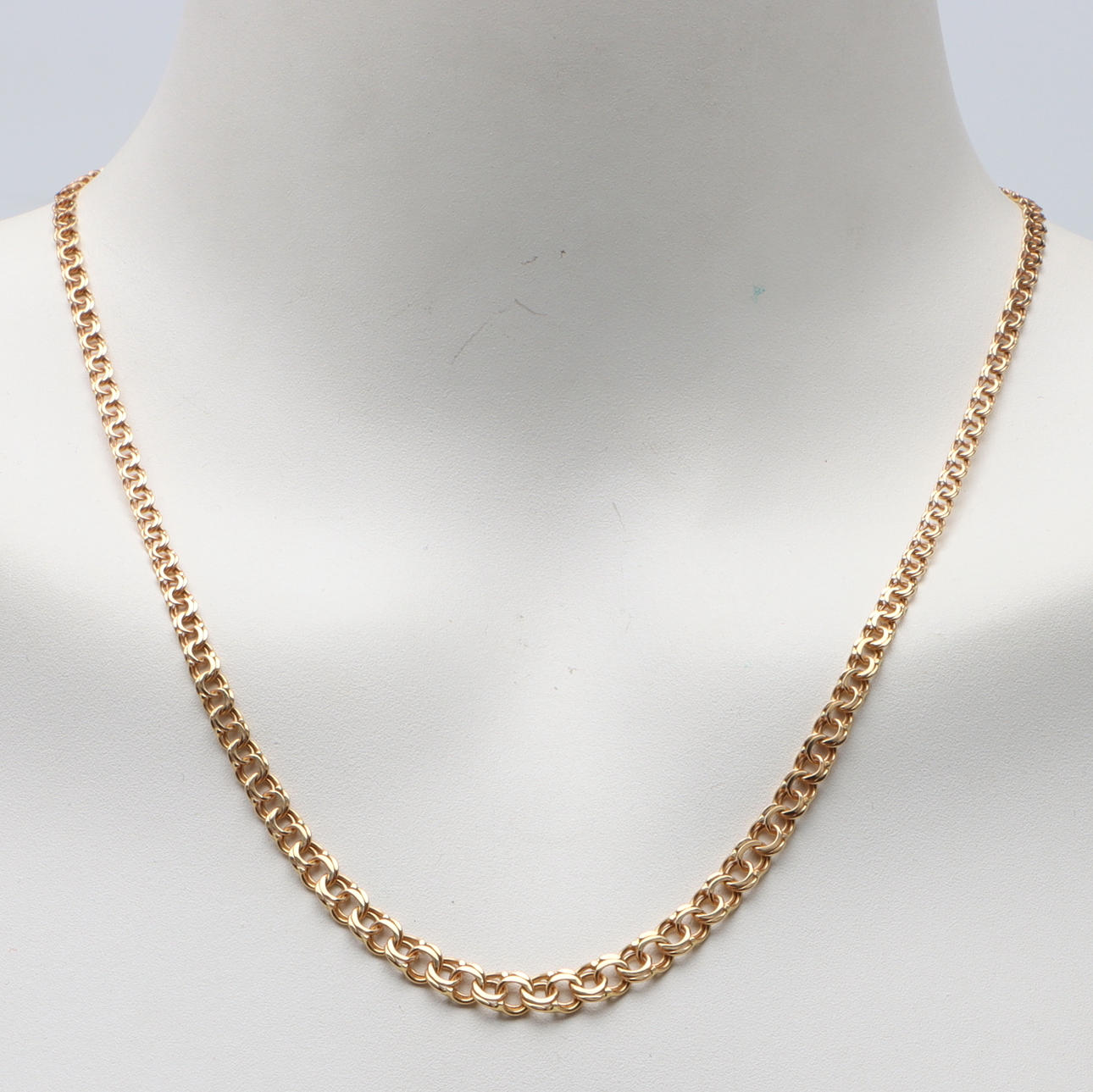 HALSKÆDE, 18K guld, doseret bismarck, ca 12,2 gram.