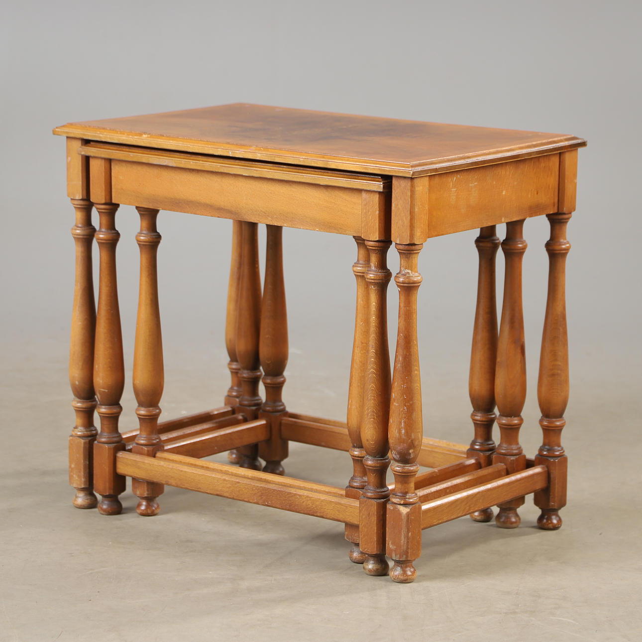 SET TABLE, 3 pieces, beech/mahogany.