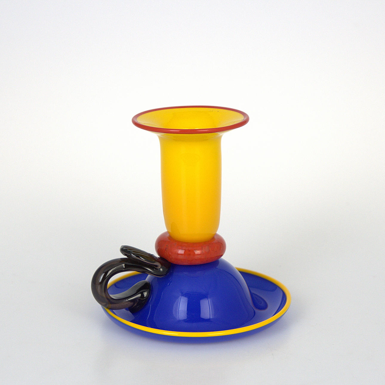 JONAS ROOTH. A polychrome glass night candlestick, signed, for Nationalmuseum Stockholm.