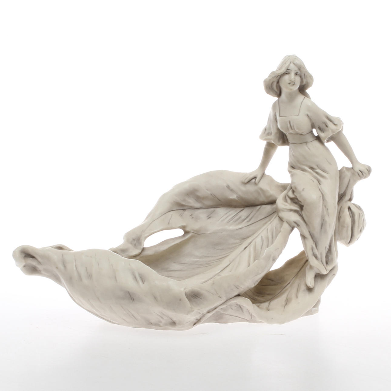 SKÅLFAT / FIGURIN, porslin, jugend, Royal Dux, tidigt 1900-tal.